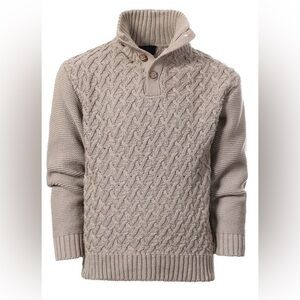 Gioberti Stone Colored Mock Neck Pullover Knitted Sweater